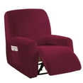 thumbnail image 1 of SHANNA Velvet Oversized Stretch Recliner Sofa Cover Furniture Cover 4 Pieces 1 Seat with Stretch Bottom and Side Pockets Washable,(Wine Red), 1 of 9