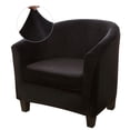 thumbnail image 1 of SHANNA Velvet Tub Chair Covers, 2 Pieces Stretch Modern Armchair Slipcovers Non Slip Sofa Couch Slipcover for Club Bar Counter Living Room Reception,With Separate Cushion Cover, Black, 1 Pack, 1 of 12