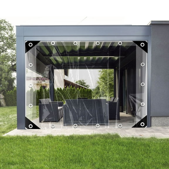 SHANNA Waterproof Clear Tarps Heavy Duty PVC Anti-Tear Outdoor Tarpaulin with Metal Grommets and Ropes, 13.1x18ft