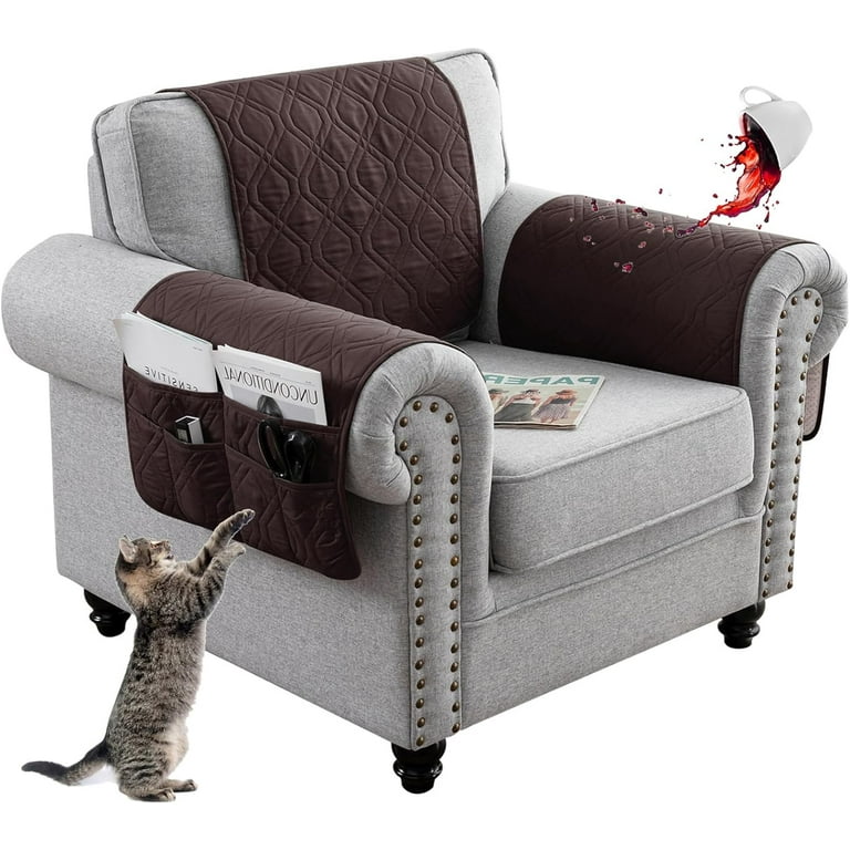 SHANNA Waterproof Recliner Chair Covers, 3-Pieces Anti-Slip