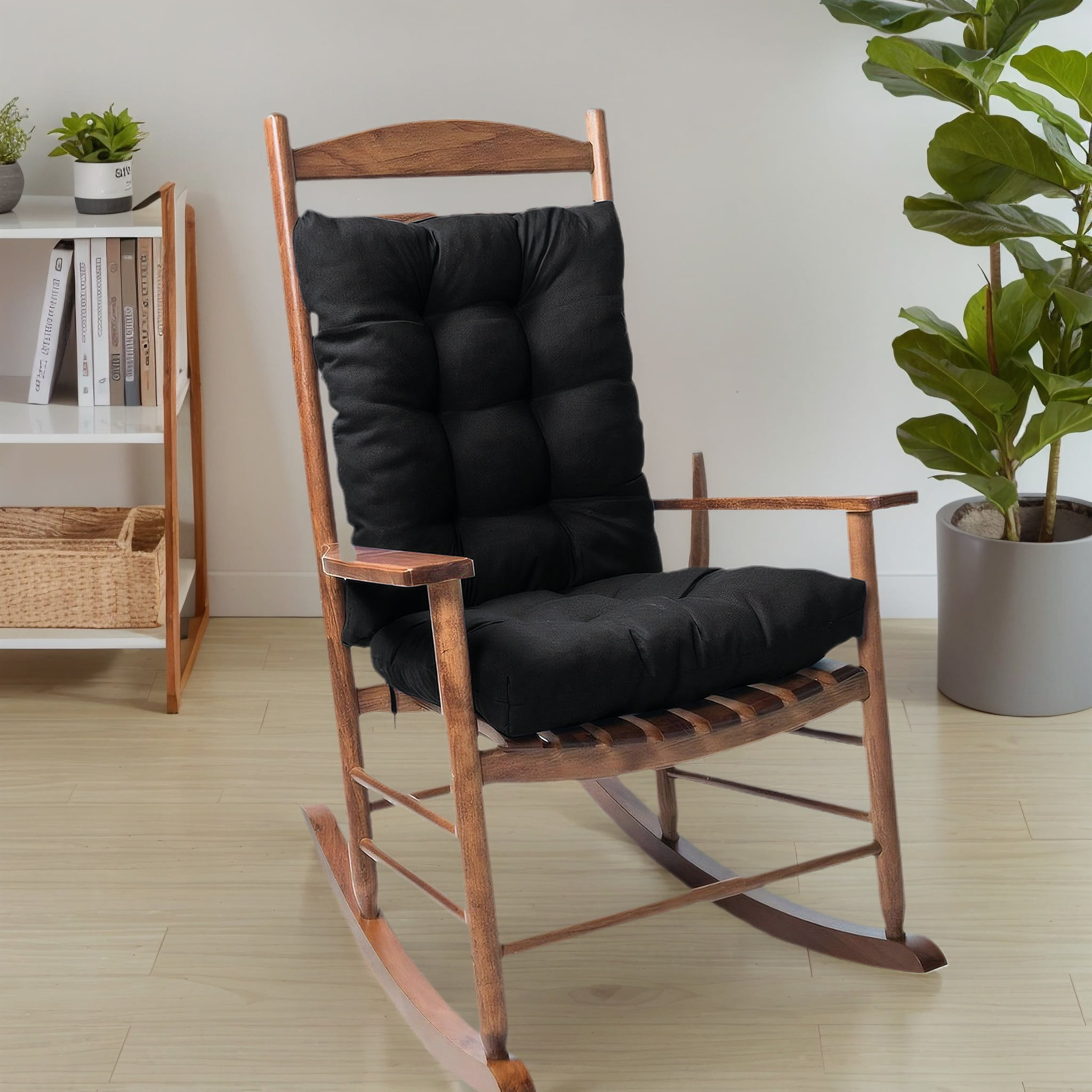 SHANNA Waterproof Rocking Chair Cushion Set, 2 Piece Tufted Pads Non