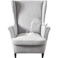thumbnail image 1 of SHANNA Wingback Chair Waterproof Stretch Fabric Polyester, Spandex Slipcovers, Light Gray, 1 of 7