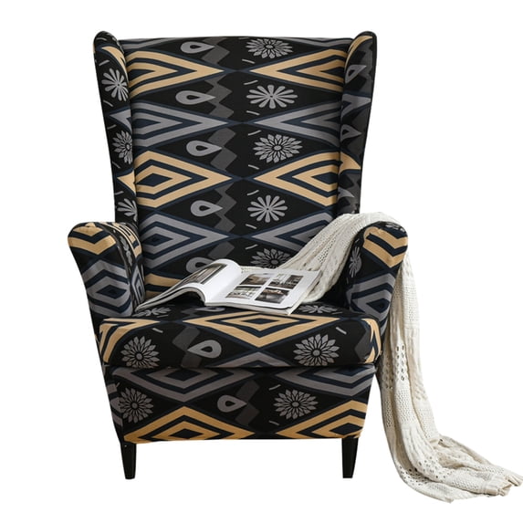 SHANNA Wingback Chair Cover 2-Piece Stretch Armchair Sofa Slipcover Wing Chair Covers