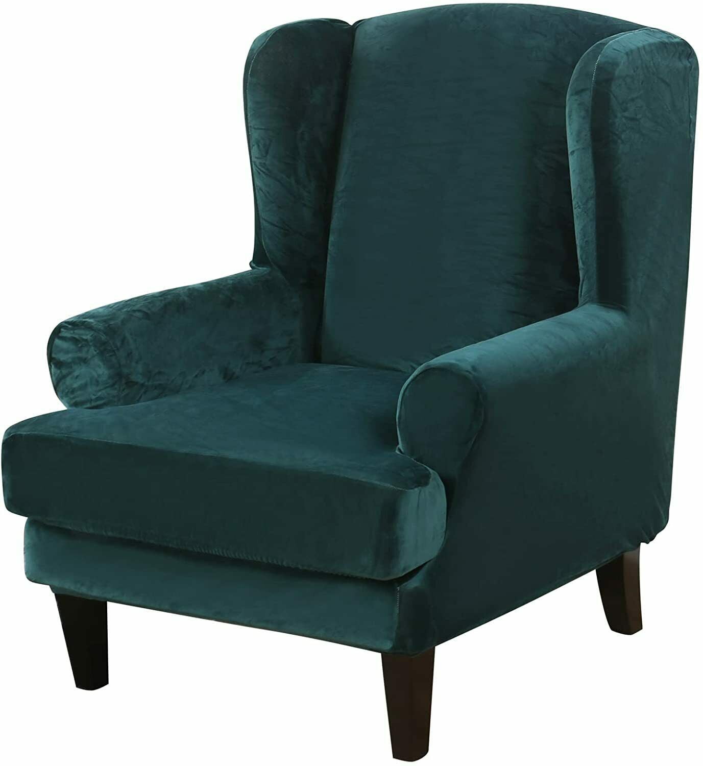 SHANNA Wingback Chair Slipcover Sofa Furniture Protector 2-Piece Armchair Covers with Seperate Seat Cushion Cover