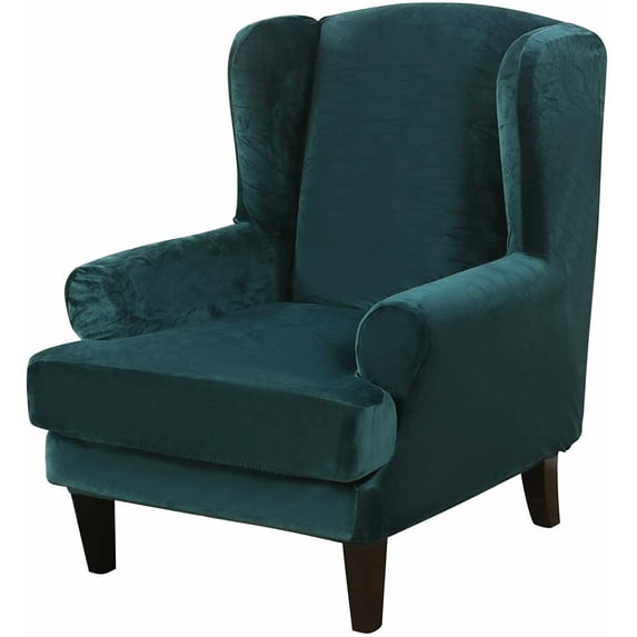SHANNA Wingback Chair Slipcover Sofa Furniture Protector 2-Piece Armchair Covers with Seperate Seat Cushion Cover