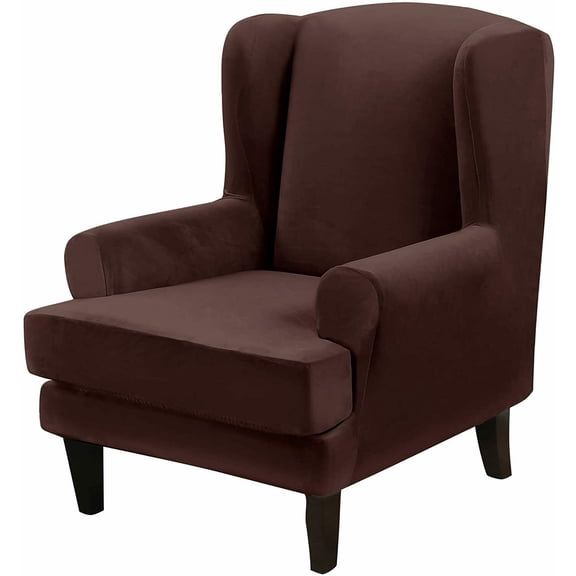 SHANNA Wingback Chair Slipcover Sofa Furniture Protector 2-Piece Armchair Covers with Seperate Seat Cushion Cover