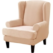 SHANNA Wingback Chair Slipcover Sofa Furniture Protector 2-Piece Armchair Covers with Seperate Seat Cushion Cover