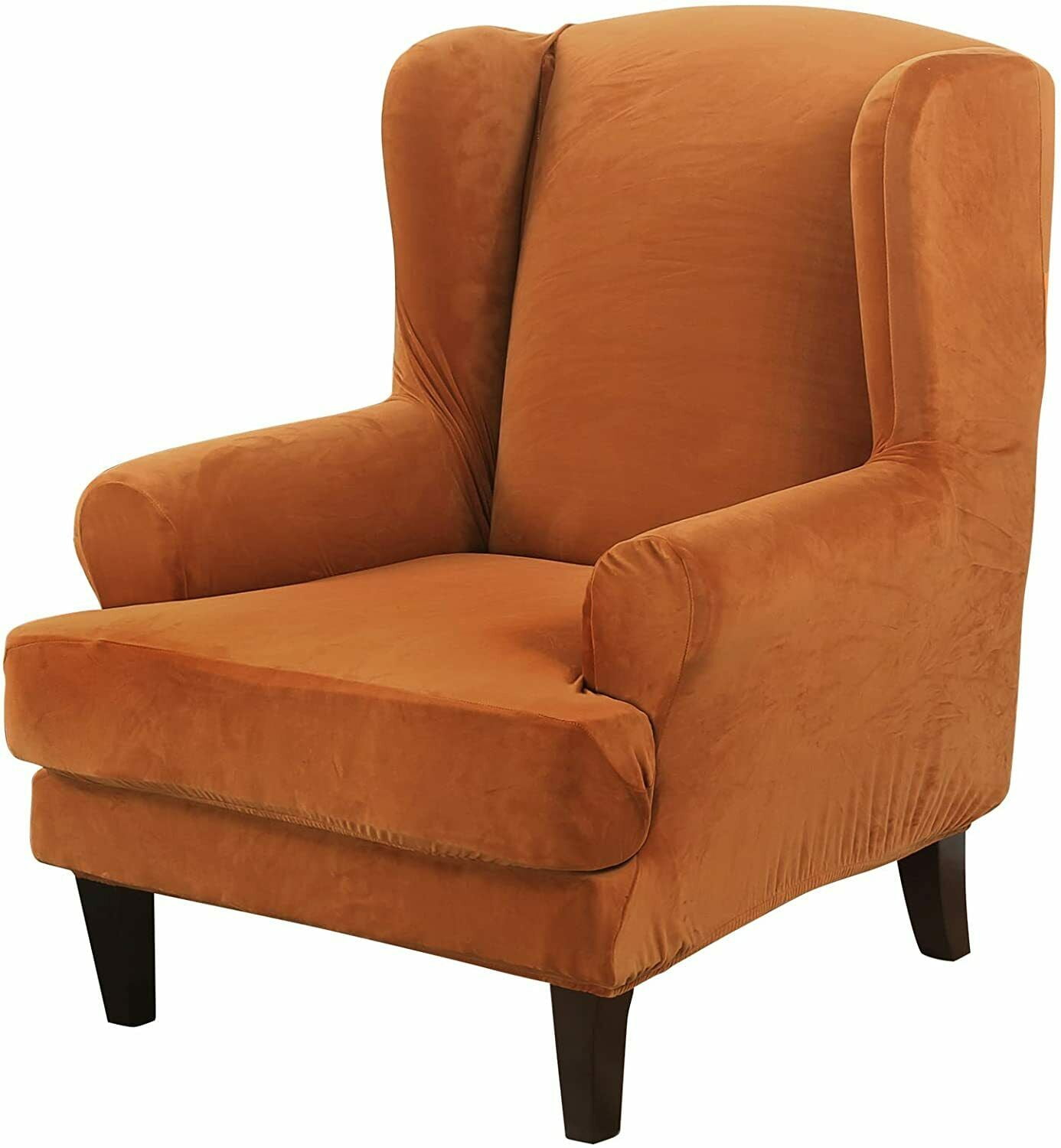 SHANNA Wingback Chair Slipcover Sofa Furniture Protector 2-Piece Armchair Covers with Seperate Seat Cushion Cover