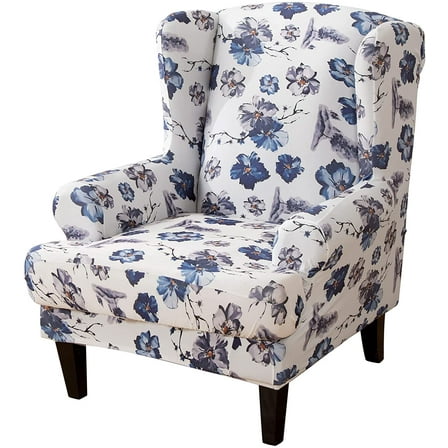 SHANNA Wingback Chair Slipcovers 2-Piece Stretch Fabric Wing Chair Cover with Cushion Cover Armchair Sofa Furniture Protector