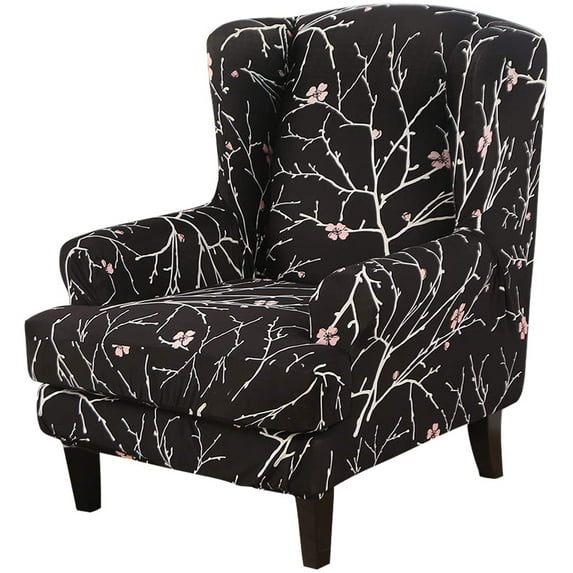 SHANNA Wingback Chair Slipcovers 2-Piece Stretch Fabric Wing Chair Cover with Cushion Cover Armchair Sofa Furniture Protector