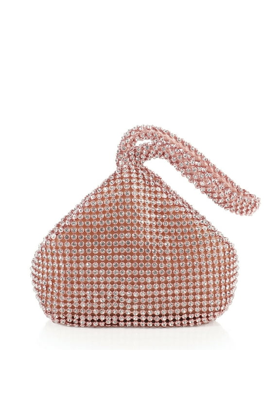 Women's Evening Bag Sparkly Rhinestone Purse Chain Clutch Purse Bag Party Prom Wedding Purse(Small,Champagne)