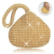 SHANNA Women's Evening Bag Sparkly Rhinestone Purse Chain Clutch Purse Bag Party Prom Wedding Purse(Small,Gold)