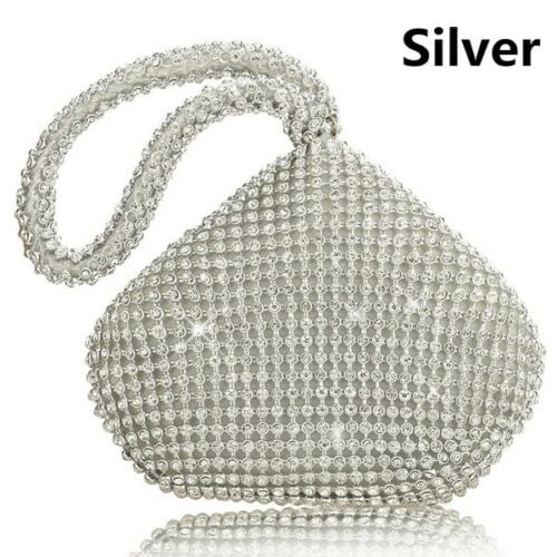 Silver Evening Bag Rhinestones | Silver Clutch Bags Weddings - Rhinestone  Wedding - Aliexpress