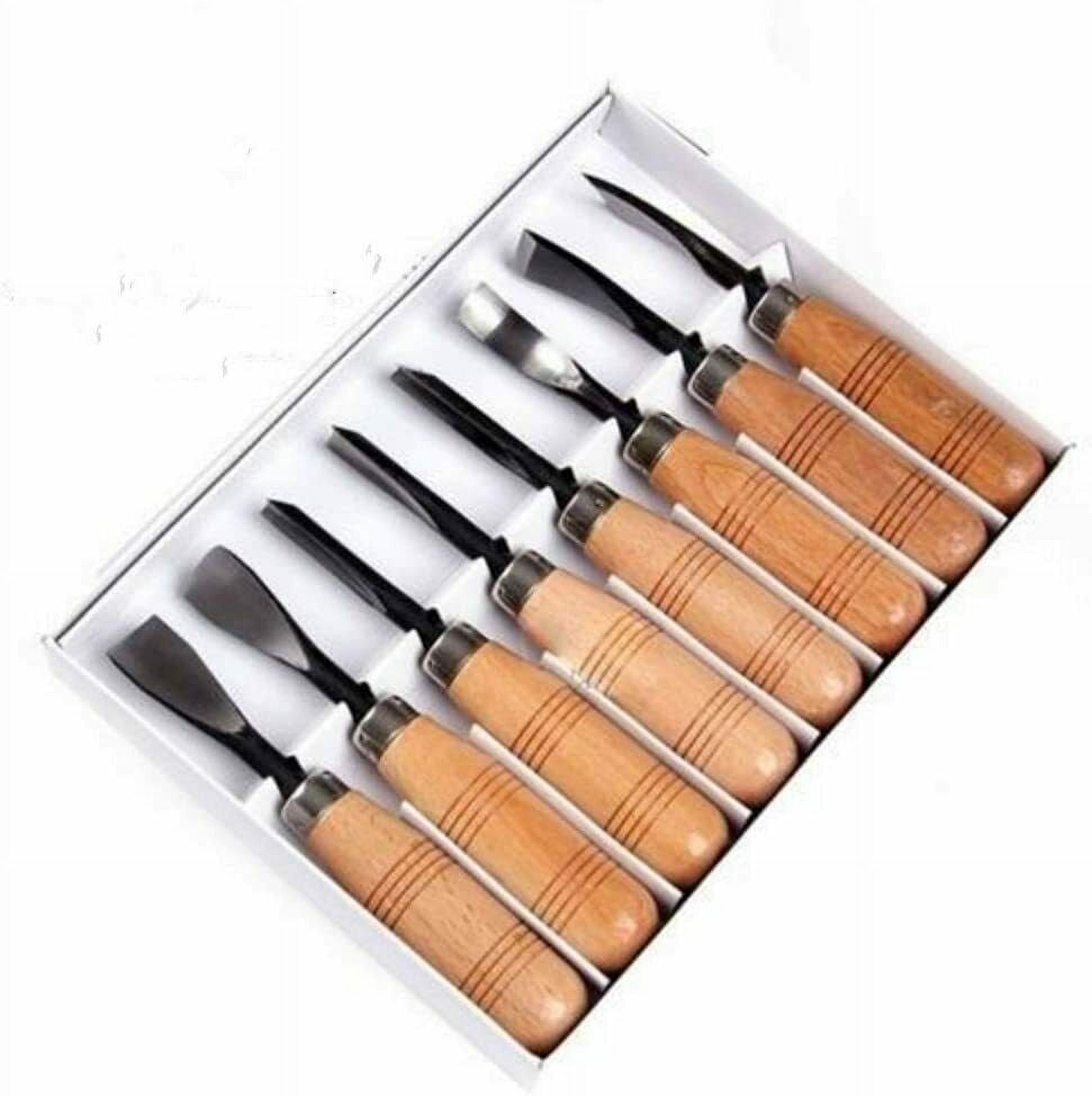 SHANNA Wood Carving Chisel Set 8Pcs Professional Sculpture Woodworking ...