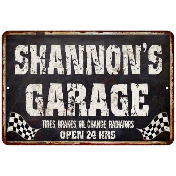 SHANNON'S Garage Black Grunge Gift Sign 12x18 Decor Gift 112180005437