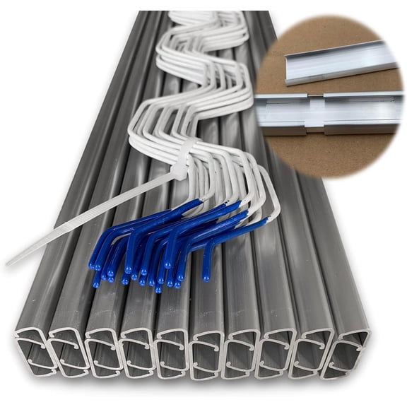 SHANS Greenhouse Channel & Wire, C-Channel & Spring Wire Set, Connectors Included, Greenhouse Plastic or Shade Cloth Attachment (10)