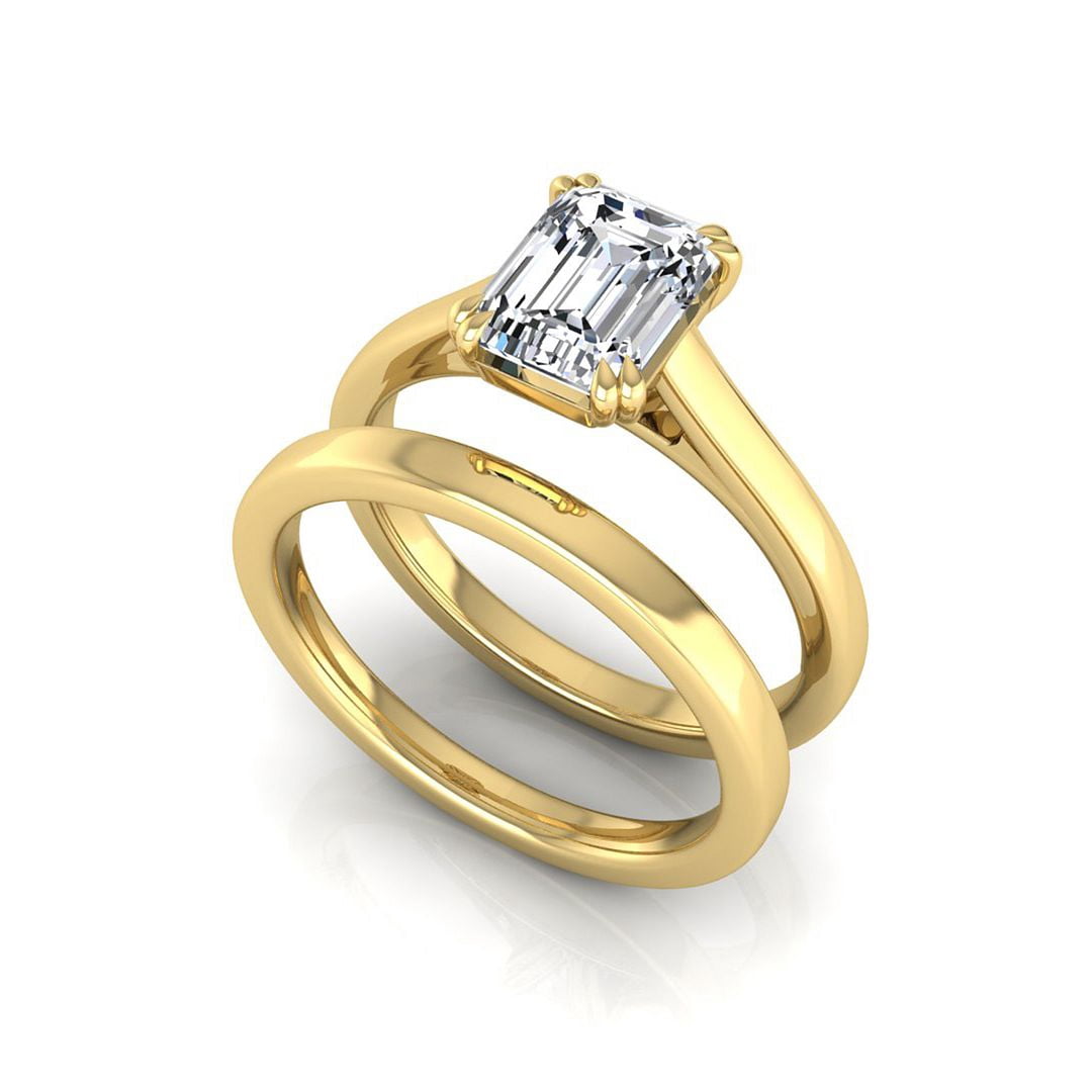 Lab Decoratons SHANTI JEWEL 2 Ct Emerald Cut Lab Grown Diamond Solitaire Bridal ...