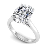 SHANTI JEWEL 3 Ct Oval Cut Lab Grown Diamond Solitaire Engagement Ring, 14K White Gold, IGI Certified 3 Carat F VVS2 6 US