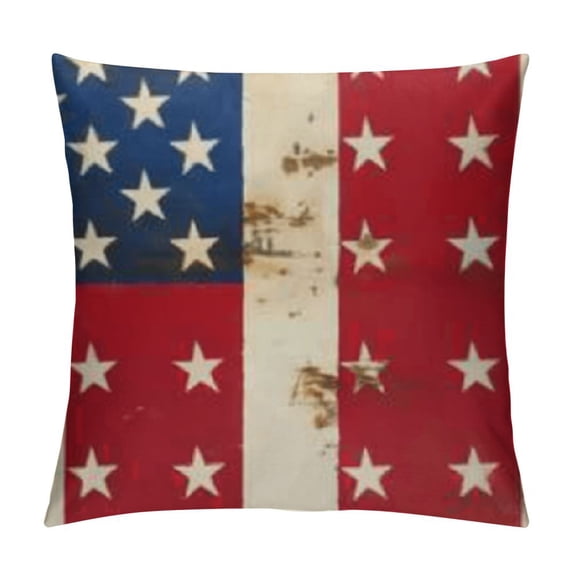 SHANXI American Flag Decorative Throw Pillow Cover for Sofa 24x24in