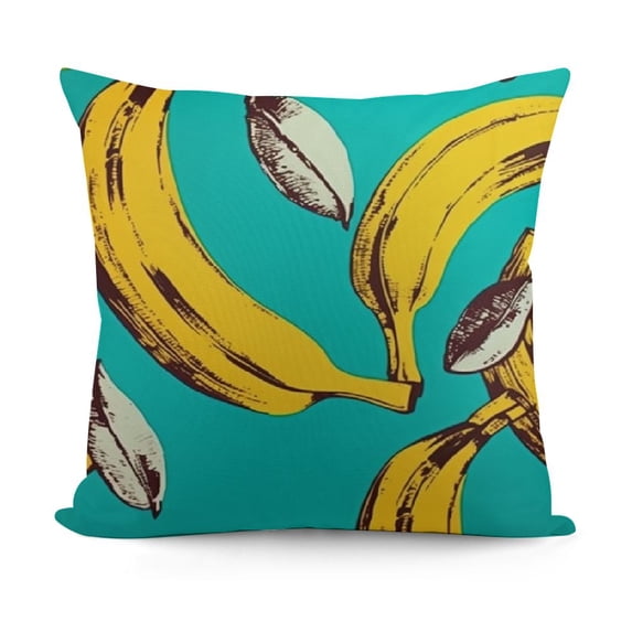SHANXI Banana Pillow Covers,Decorative Throw Pillow Banana Fruit Pattern Sketch Style Pillow Cases Linen Outdoor Indoor Square Cushion Covers for Home Sofa Couch 20x20in