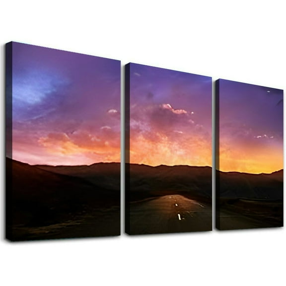 SHANXI Beautiful and sunset sky clouds Canvas Wall Art Decor Pictures for Bedroom Wall Decor Above Bed Living Room Wall Decoration Bathroom Office Artwork 12"x16"x3pcs