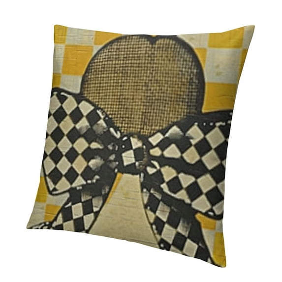 SHANXI Bee Summer Honeycomb Farmhouse Decorations Throw Pillow Covers Beehive Honeybee Seasonal Outdoors Decorative Linen Cushion Case for Couch Sofa Home 18x18in