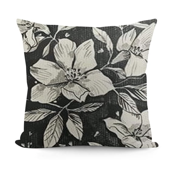 SHANXI Black Old White Outdoor Decorative Throw Pillowcases Linen Cushion Covers For Couch Bedroom Sofa Chair Car 20x20in