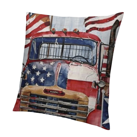 SHANXI Blue White Stripe American Flag Pillow Case USA The Decorative Cushion Cover 18x18in