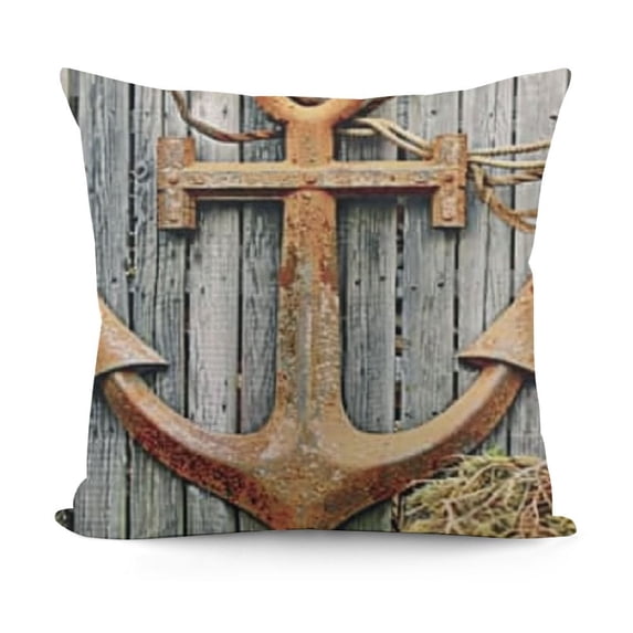 SHANXI Boat Anchor Throw Pillow Covers Wood Fencing Vintage Design Pillow Cushion Case Cover 12x12in