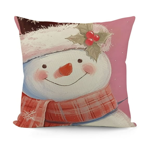 SHANXI Bowknot Merry Christmas Winter Holiday Throw Pillows Farmhouse Christmas Decorations for Sofa 20x20in