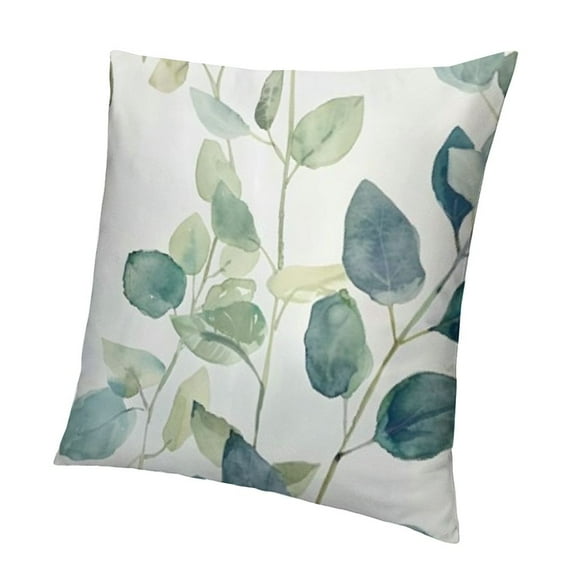SHANXI Branches Square Cushion Pillowscase for Bedroom Home Sofa Decoration Spring Seafoam Green Leaf Print Throw Pillow 24x24in