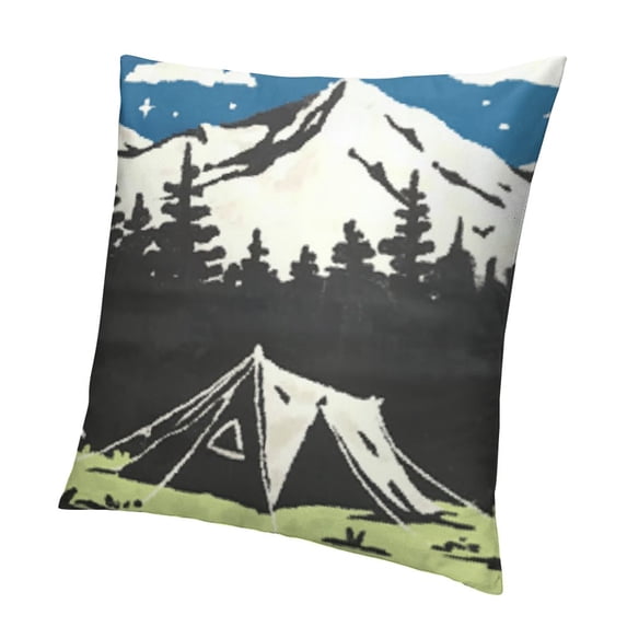 SHANXI Camping Throw Flannel Pillow Covers,Camper Pillow Covers-Camper Gifts, Best Gifts for Rv Owners, Rv Decor Gifts,Camping 22x22in