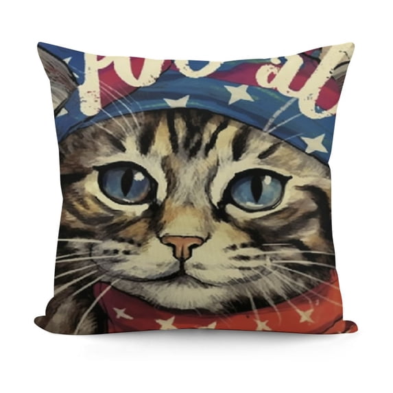 SHANXI Cat Decorative Cover, Patio Outdoor , USA Sofa Cushion Case 22x22in