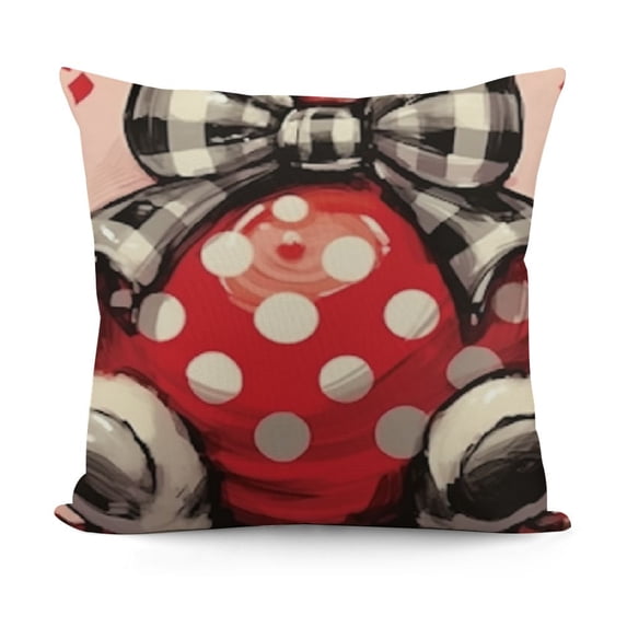 SHANXI Christmas Pillow Covers , Bowknot Decorations Holiday Farmhouse Winter Throw Pillow Cases Decor for Sofa Couch 22x22in