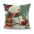 thumbnail image 1 of SHANXI Christmas Decorative Pillowcase - Reindeer, Santa Claus, Snowman and Xmas Tree Design for Sofa and Couch, Winter Holiday Home Decor 22x22in, 1 of 6
