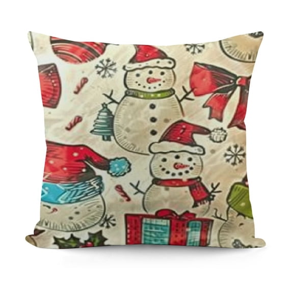 SHANXI Christmas Throw Pillow Cover ,Socks Gift Hat Xmas Festive Throw Pillowcase, Merry Christmas Cushion Cover Sofa Bed Cover Decor 18x18in