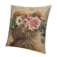 thumbnail image 1 of SHANXI Cute Animals Throw Pillow Cover with Rose Flower Pillow Cases 12x12in, 1 of 5