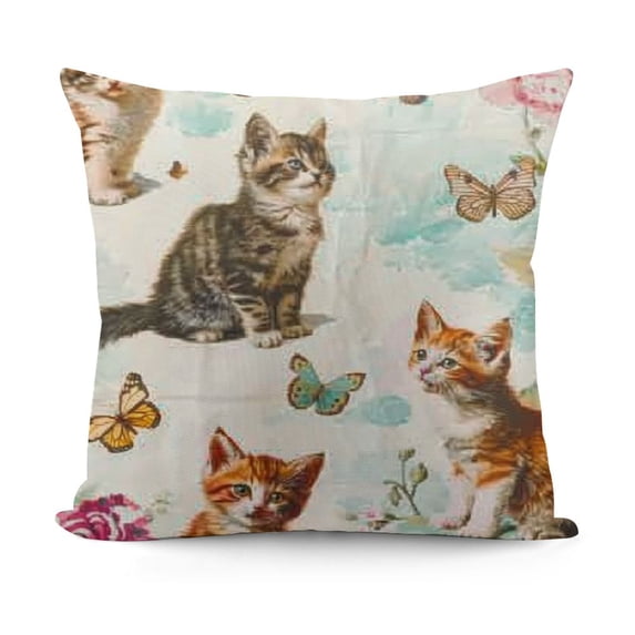SHANXI Cute Cat Throw Pillow Covers Home Decor , Decorative Pillowcase Soft Cushion for Bed Sofa Couch, 22x22in