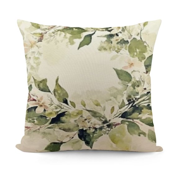 SHANXI Decorative - Leaves Bless Home Linen Cushion Case for Decor Room Bedroom Sofa Chair Car (", Green/) 12x12in