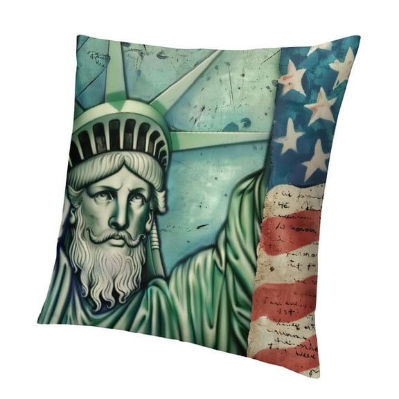 SHANXI Decorative Statue of Liberty Decor, Red Blue Sweet Land American USA Home Decoration 12x12in