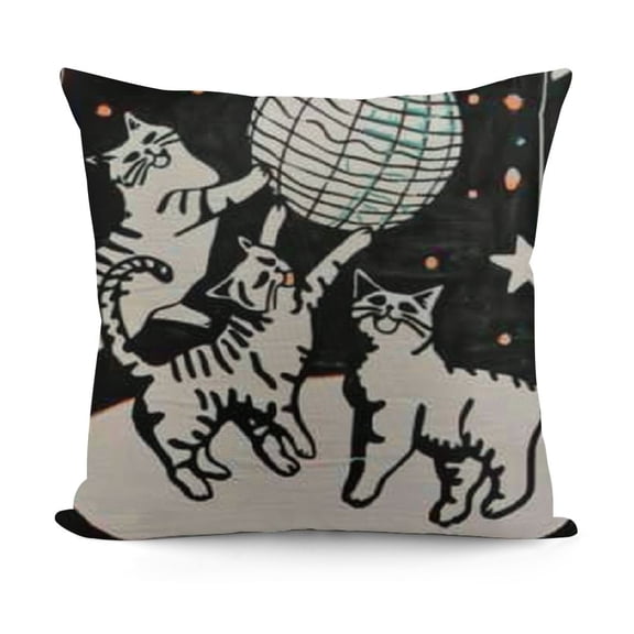 SHANXI Disco Dancing Cats Pillow Covers, Funny Cat Gifts, Cat Throw Pillow Cover, Cat Gifts for , Cat Decor for , Gifts 22x22in