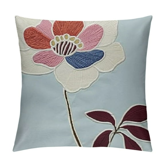 SHANXI Embroidered Decorative Throw Pillows Cover Square Pillow Case for Sofa Bed, Floral Patterns Pillows Cover, Pillow Cover Cushion 12x12in
