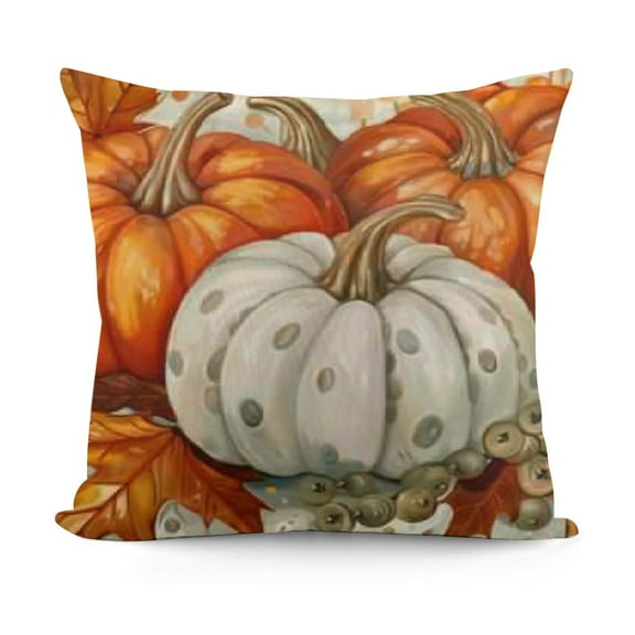 SHANXI Fall Decorative Throw Pillow Covers , Thanksgiving Fall Decor Pillow Cases for Home Couch (Orange Color) 12x12in
