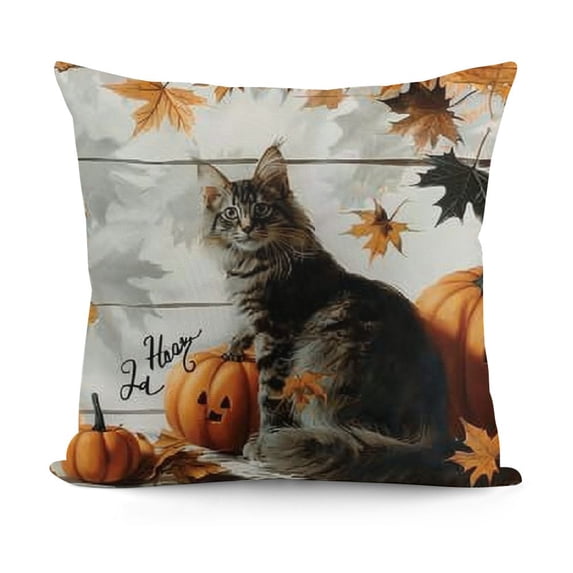 SHANXI Fall Pillow Covers Autumn Decorative Pumpkins Throw Pillow Cases Cushion Covers Faux Linen,Farmhouse,Thanksgiving,Home Décor 12x12in