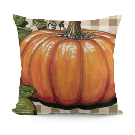 SHANXI Fall Pillow Covers Bowknot Pumpkin Decorative Throw Cushion Cases Thanksgiving Decor Indoor Decoration for Home Sofa Couch (Orange) 22x22in