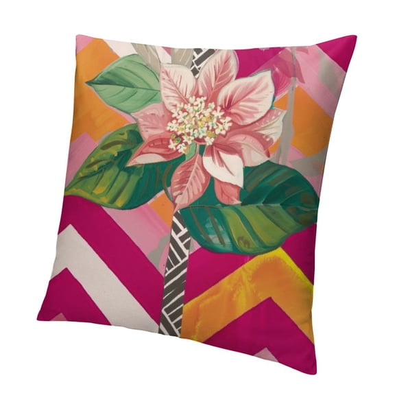 SHANXI Farmhouse Decorations Coloured Floral Spring Summer Decor with Inspirational Saying Luck Throw Pillow 12x12in