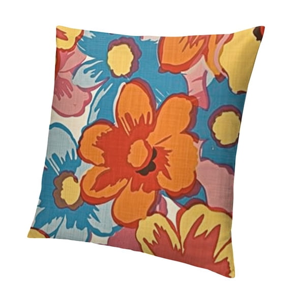 SHANXI Flower Throw Pillow Covers, 80S 90S Flowers Cushion Covers for Sofa Bed, Oil Painting Decorative Square 12x12in