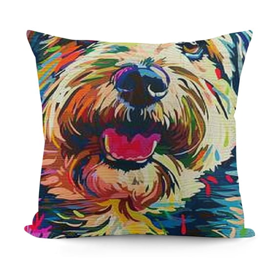 SHANXI Frise Dog Throw Pillow Covers Linen Cushion Cover Cases Pillowcases Sofa Home Decor 12x12in