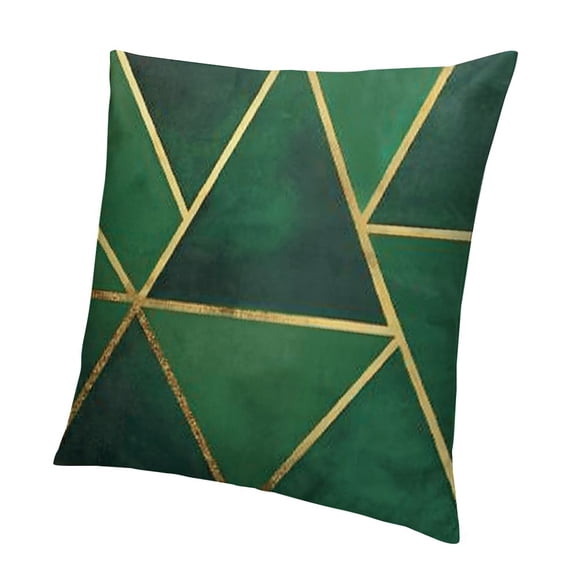 SHANXI Green Gold Pattern Velvet Throw Pillow Covers Sofa Pillowcase Car Square Throw Pillowcases Home Decoration 22x22in