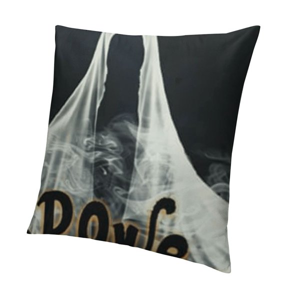 SHANXI Halloween Decorative Orange Ghost with Hey Throw Cases Square House Decor 24x24in